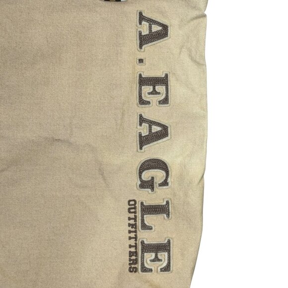 American Eagle Outfitters Tote Bag Purse Canvas Khaki Tan Beige Beach Travel AE - Picture 7 of 8